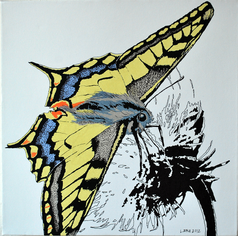 Schwalbenschwanz, Foto: Acryl auf Leinwand, 40 cm x 40 cm, 2012